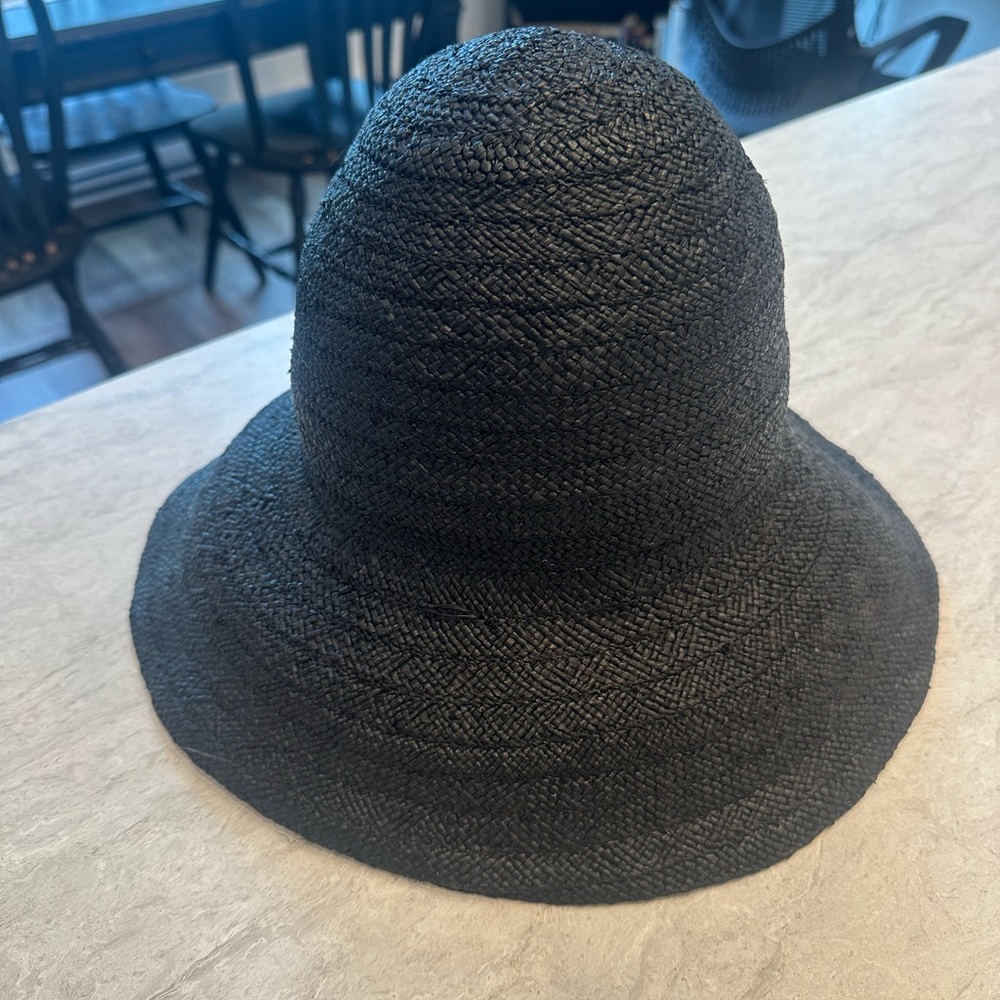 Janessa Leone Charcoal/Black Straw Hat